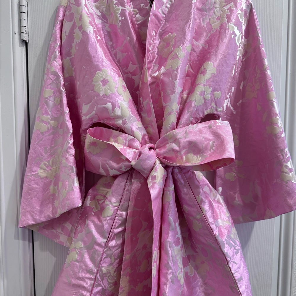 Pink Floral Mini Wrap Dress